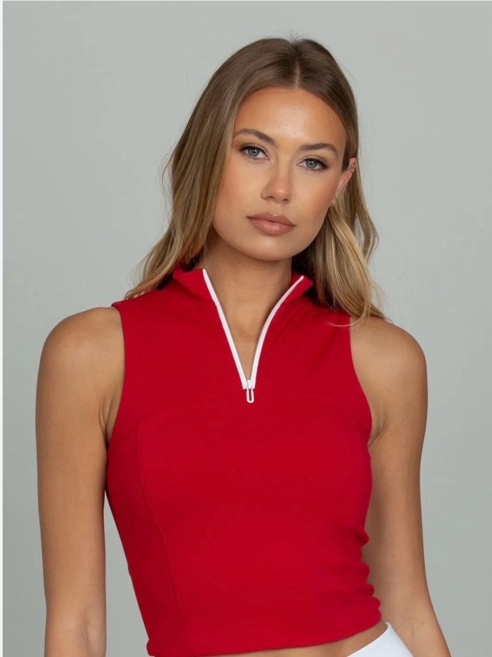 Gold hinge day to night quarter zip top mulberry S